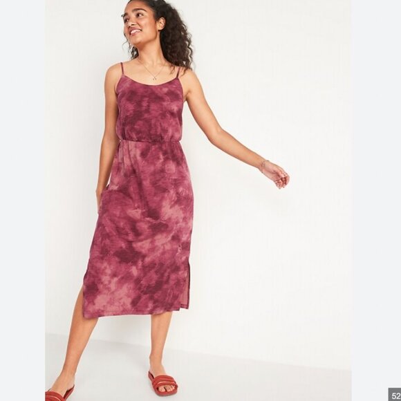 *Old Navy Waist-Defined Tie-Dye Slub-Knit Midi Cami Dress - Picture 3 of 11